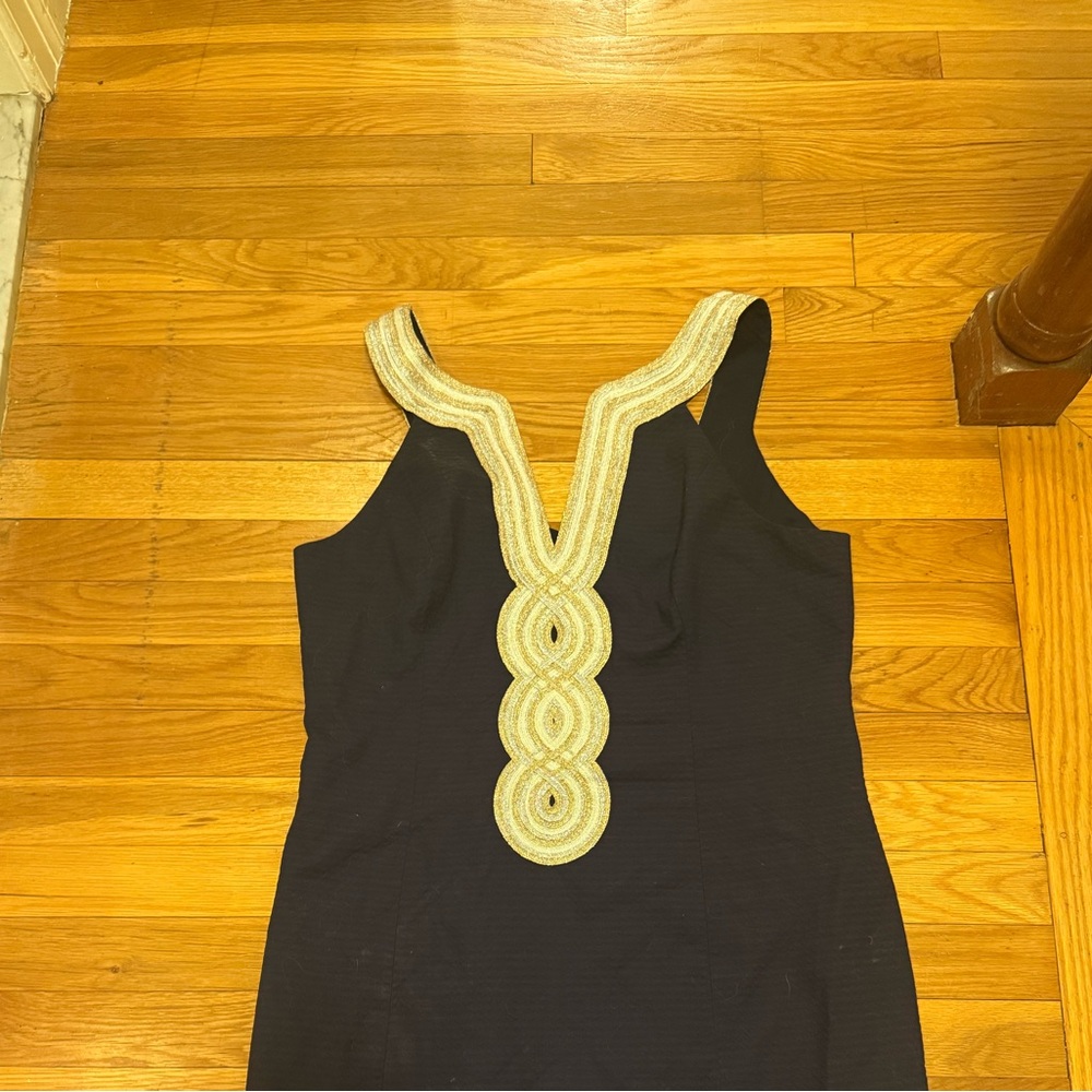 Lilly Pulitzer Navy Sleeveless Dress with Pink Label